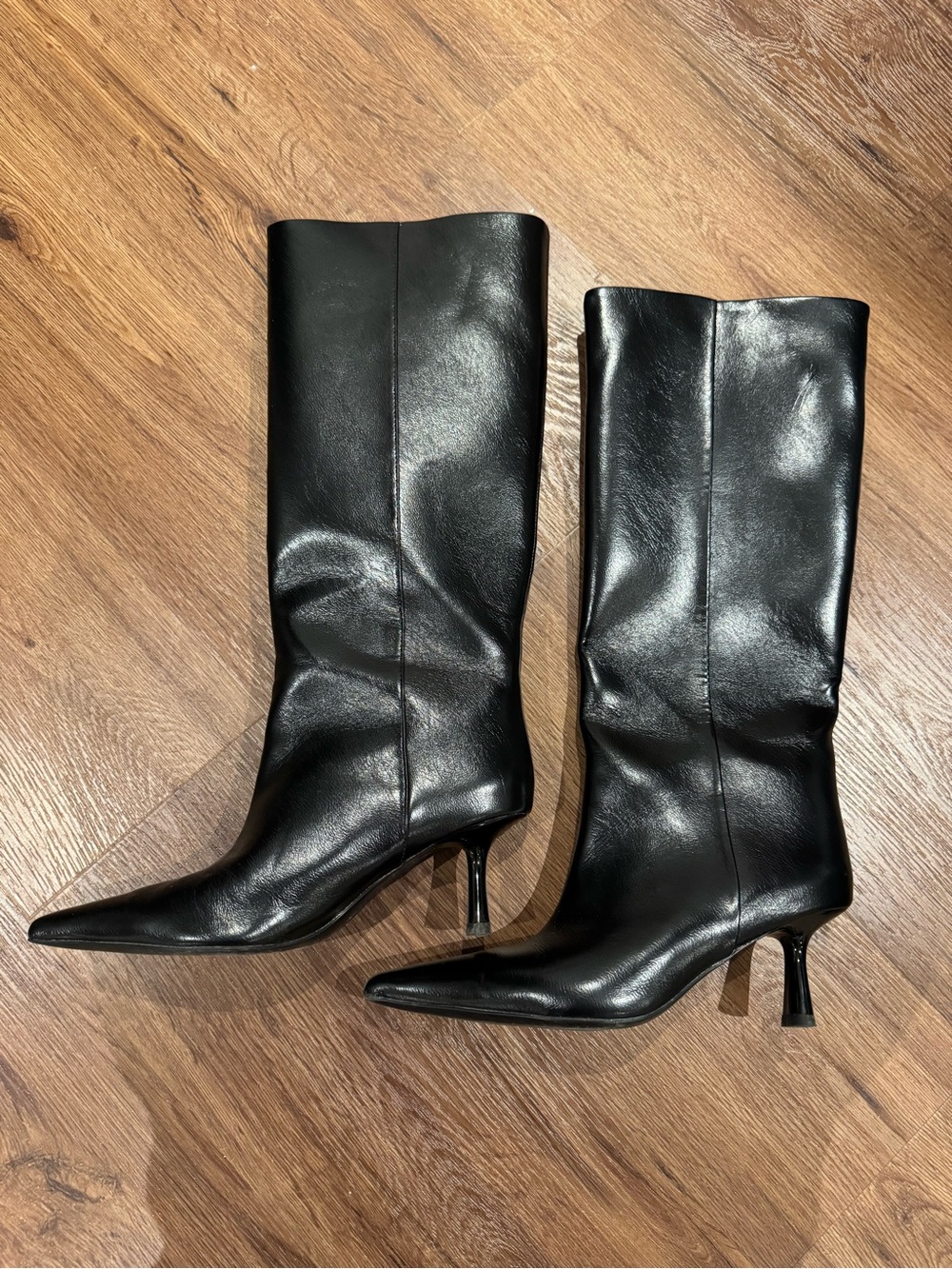 H&M Black Over-The-Knee Pointed-Toe shaft Boots - Picture 2 of 9